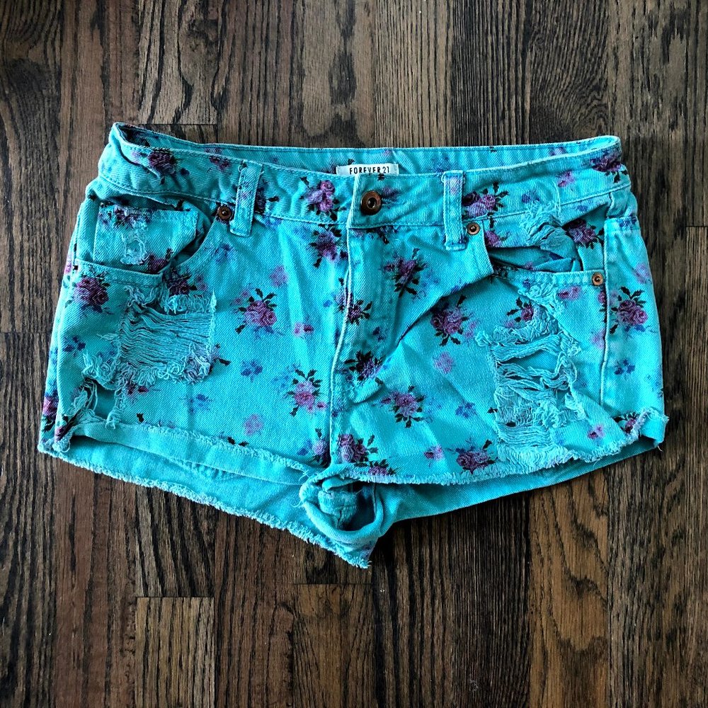 Floral cutoff shorts
